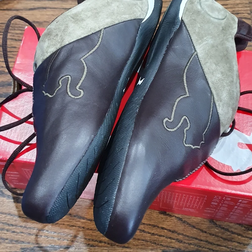 Puma Brown White Leather Athletic Shoes - Picture 8 of 11